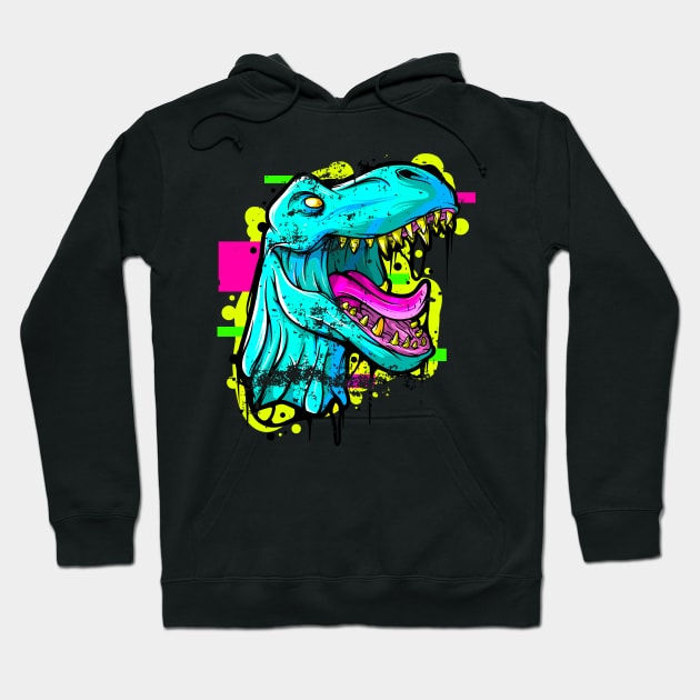 T Rex Dinosaur Hoodie by SWIFTYSPADE